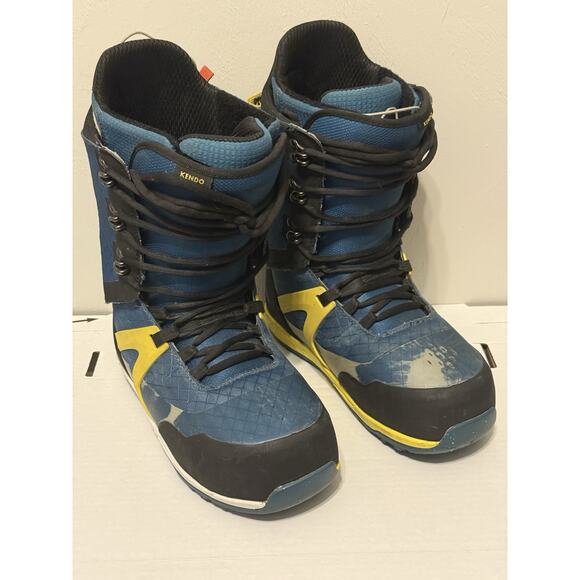 Burton Kendo Snowboard Boots Men’s Size 9M Blue/Yellow - Picture 1 of 10